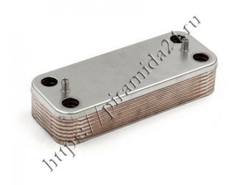 Теплообменник ГВС 14 пл подходит для ARISTON BS, BS II, Matis, Clas, Genus, Egis, Cares, HS 65104333 / CHAFFOTEAUX Alixia, Inoa, Pigma, Talia, Niagara, Urbia 17B1901444