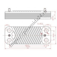 Теплообменник ГВС 14 пл подходит для VIESSMANN Vitopend100-W 7856846 7825533 7825534